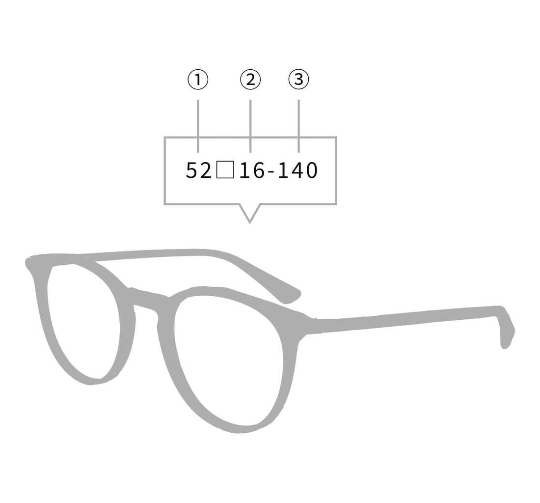 フレームサイズの見方 - ちゃんとメガネ